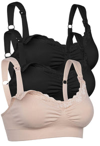 Cushion Padded Strap Wire Free Maternity & Nursing Bra - 3 Pack