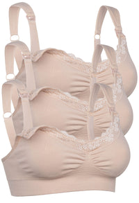 Cushion Padded Strap Wire Free Maternity & Nursing Bra - 3 Pack