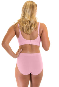 バンブー ノンワイヤー 授乳ブラ + ハイカットショーツ セット - ライラックスノー