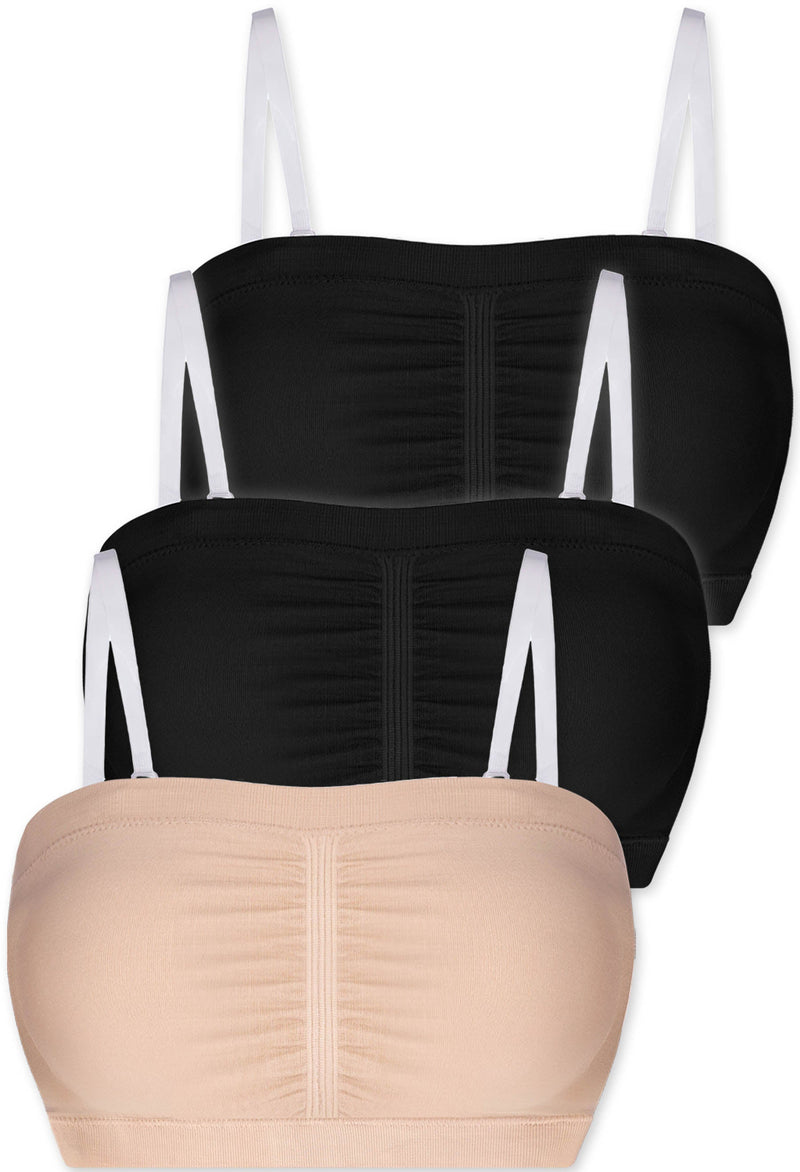 Cotton-Rich Padded Strapless Bra - 3 Pack