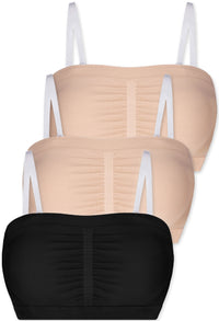 Cotton-Rich Padded Strapless Bra - 3 Pack