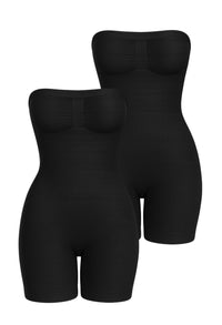 シェイプウェア ボディスーツ ストラップレス ショーツ - 2着セット | 引き締め美ライン