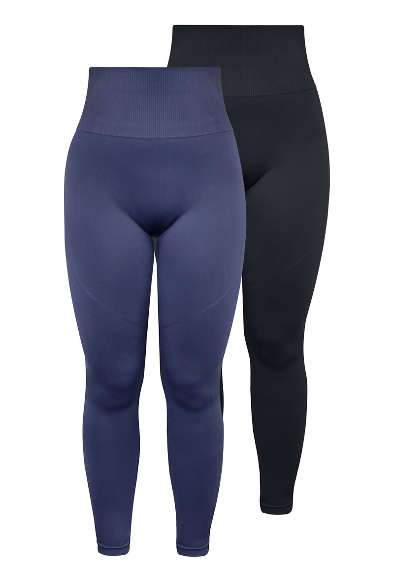 Seamless High Waist Full Length Leggings - 2 Pack