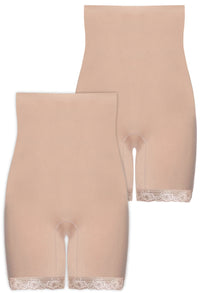 Underbust Anti Chafing Midi Cotton Rich Shorts - 2 Pack