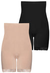 Underbust Anti Chafing Midi Cotton Rich Shorts - 2 Pack