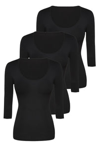 バンブー 七分袖 Tシャツ - 3着セット