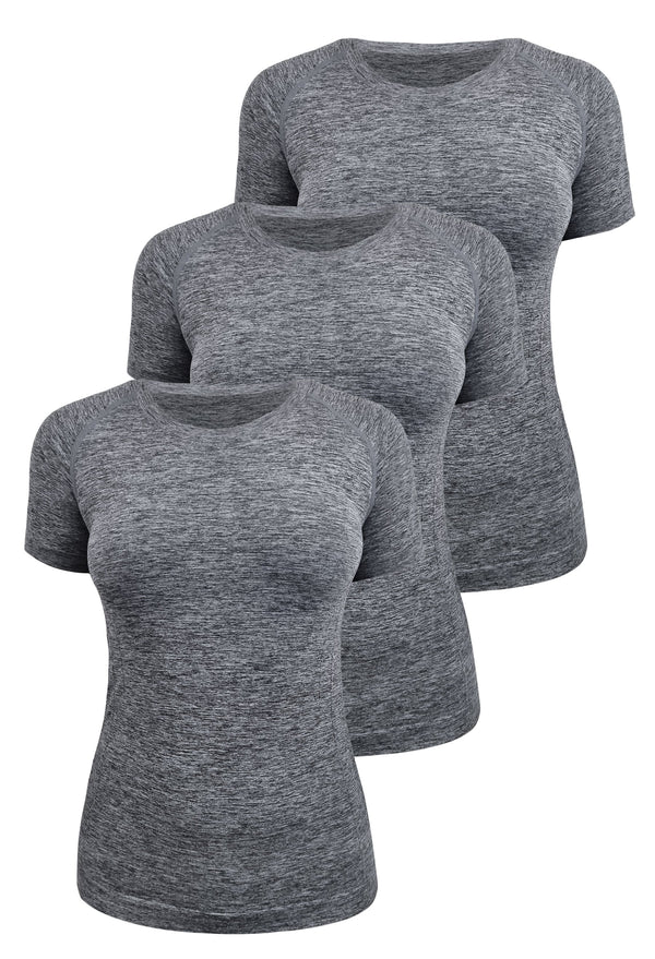 Seamless Short Sleeve Activewear Tee - 3 Pack