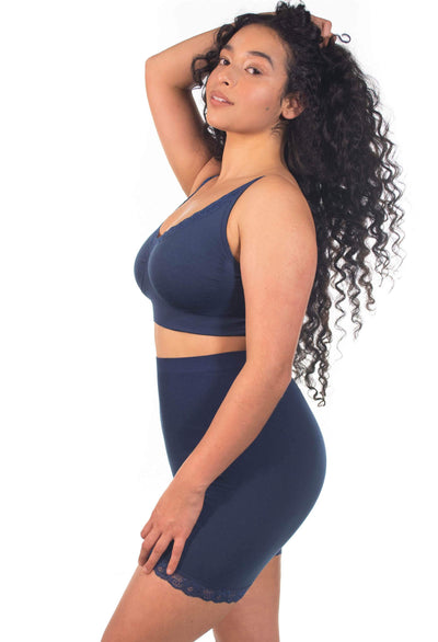 股ずれ防止 ハイライズ プチ コットンリッチ ショーツ | パシフィックブルー