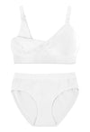 White Bamboo Nursing Bra + High Cut Undies Set