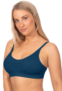 ノンワイヤー パッド入り Tシャツブラ | パシフィックブルー