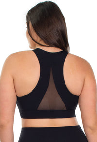 Maternity & Nursing Mesh Racer Back Sports Bra - Black