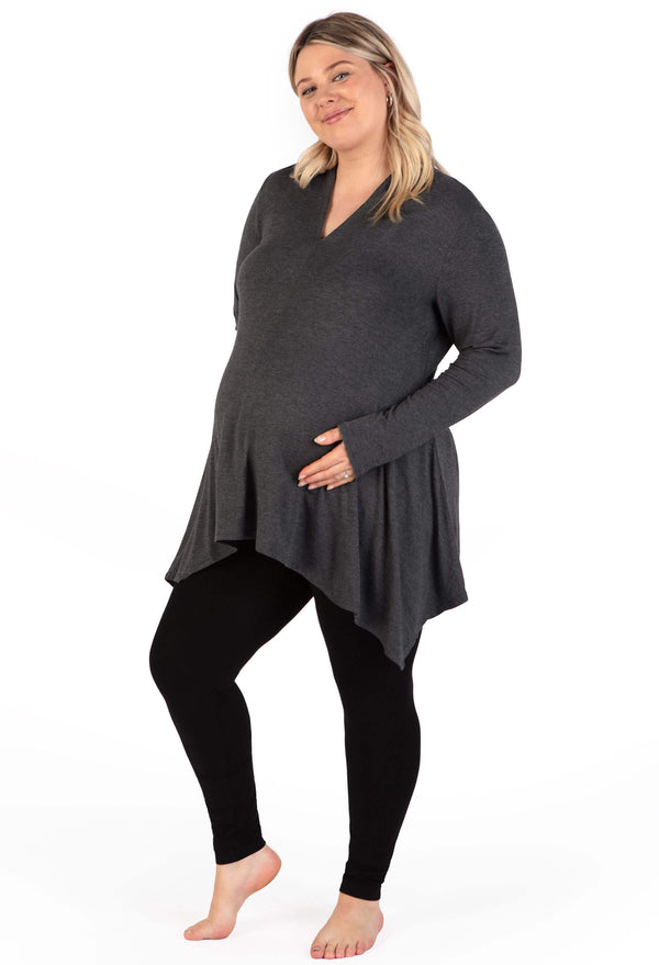 Maternity Bamboo V Neck Tunic Top - 2 Pack