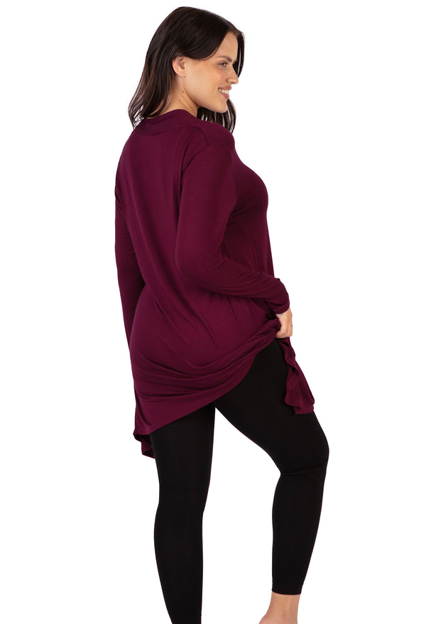 Maternity Bamboo V Neck Tunic Top