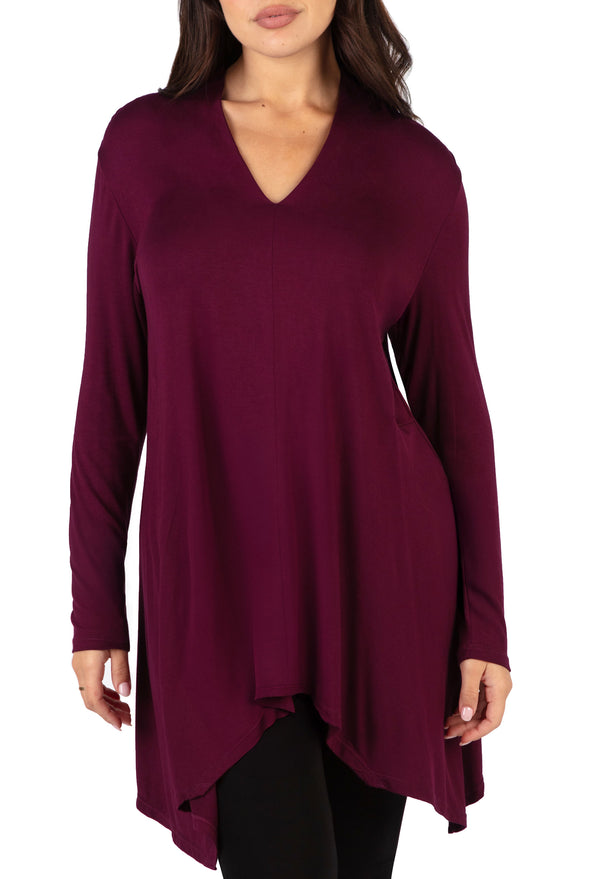 Maternity Bamboo V Neck Tunic Top