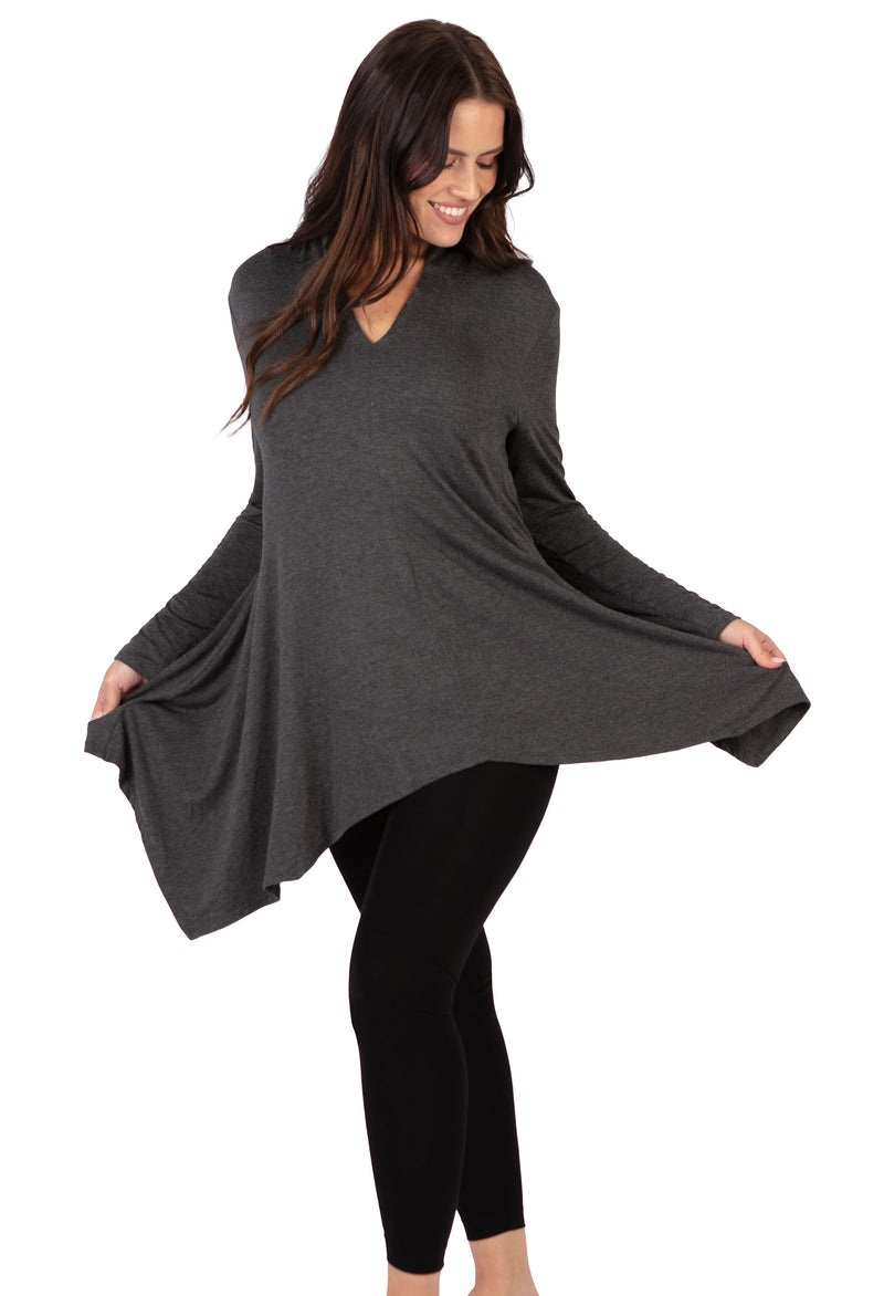 Bamboo V Neck Tunic Top