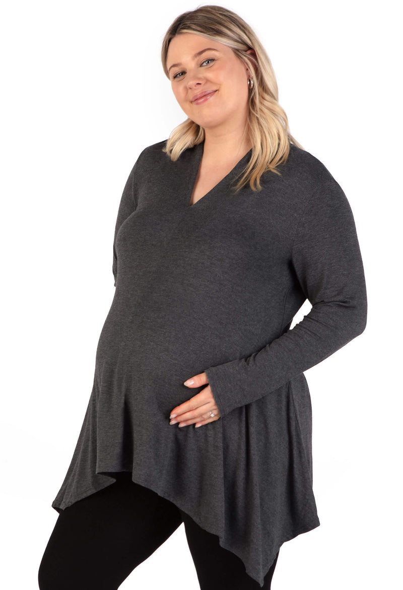 Maternity Bamboo V Neck Tunic Top - 2 Pack