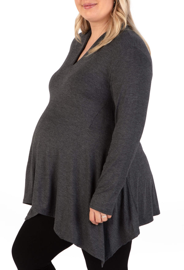 Maternity Bamboo V Neck Tunic Top - 2 Pack