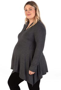 Maternity Bamboo V Neck Tunic Top - 2 Pack