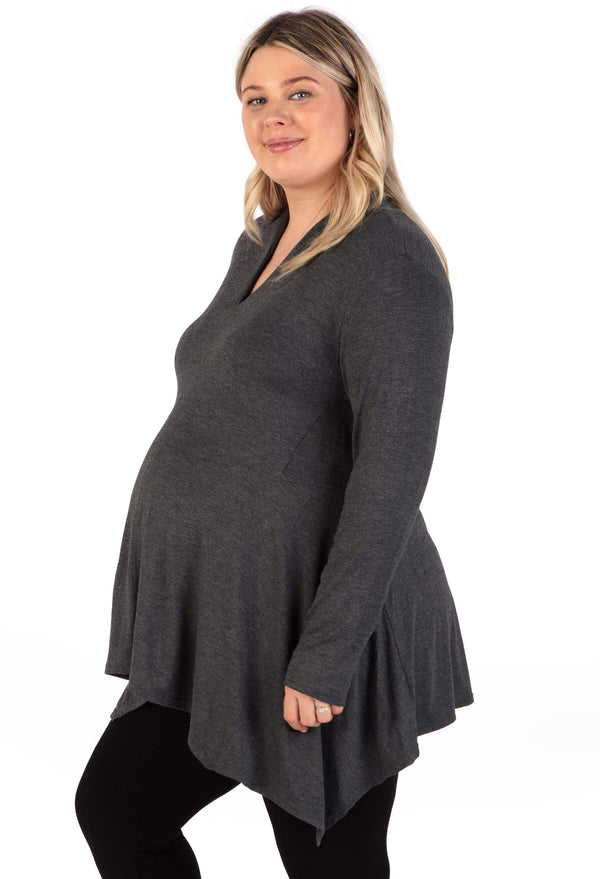 Maternity Bamboo V Neck Tunic Top - 2 Pack