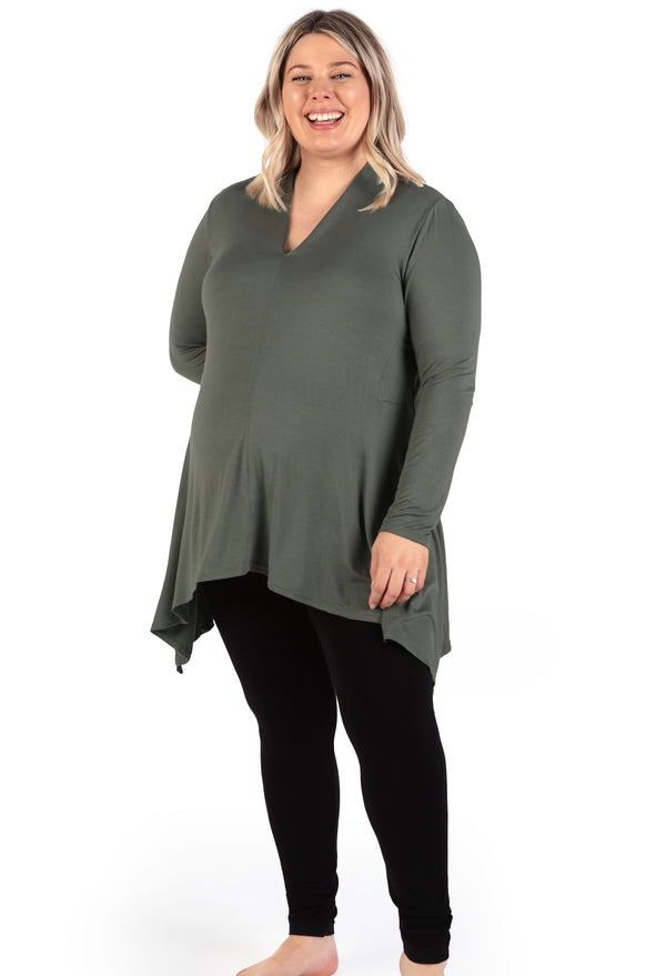 Maternity Bamboo V Neck Tunic Top