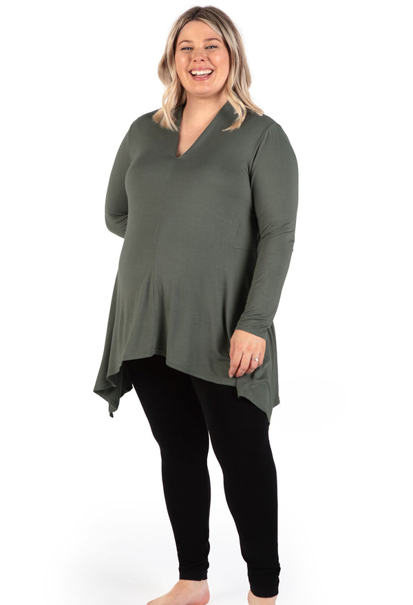 Maternity Bamboo V Neck Tunic Top - 2 Pack
