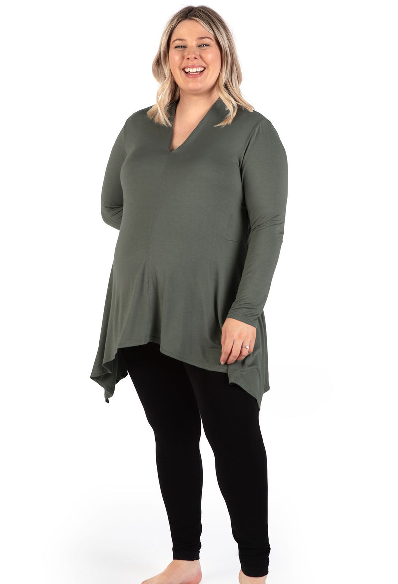 Maternity Bamboo V Neck Tunic Top - 2 Pack