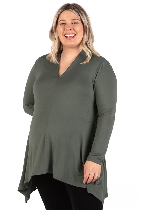 Maternity Bamboo V Neck Tunic Top - 2 Pack