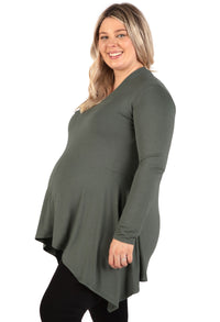 Maternity Bamboo V Neck Tunic Top - 2 Pack