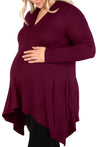 Maternity Bamboo V Neck Tunic Top