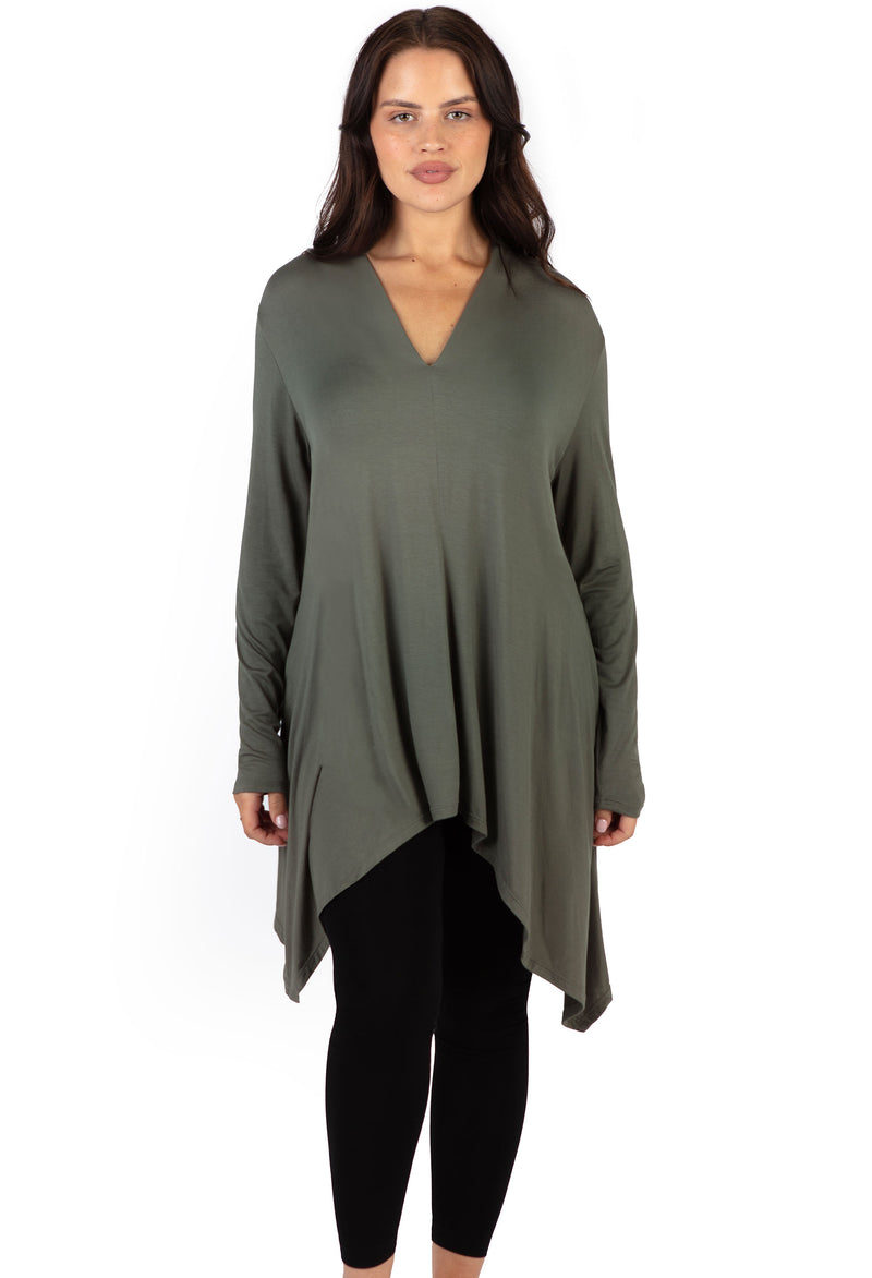 Maternity Bamboo V Neck Tunic Top