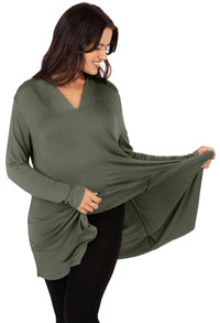 Maternity Bamboo V Neck Tunic Top