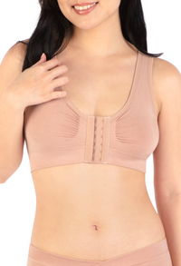 Bamboo Padded Front Closure Wire Free Bra - 3 Pack