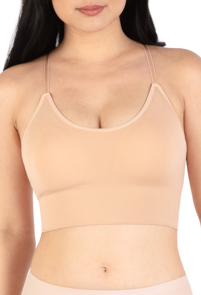 Long Line Spaghetti Strap Bralette - 3 Pack