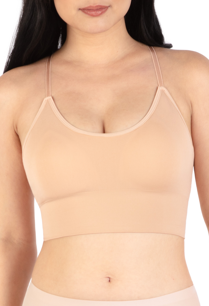 Long Line Spaghetti Strap Bralette - 3 Pack