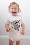 100% Organic Cotton Babywear Set - Short Sleeve Snap Bodysuit and Pants with Turnover Booties