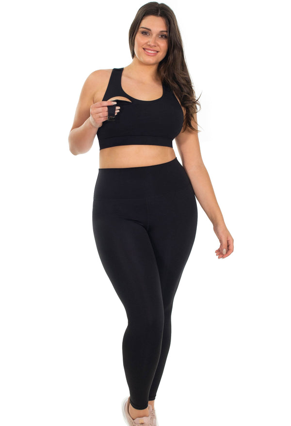 Maternity & Nursing Mesh Racer Back Sports Bra - Black