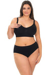 Black Bamboo Nursing Bra + High Cut Undies Set