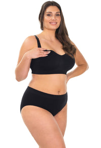 Black Bamboo Nursing Bra + High Cut Undies Set