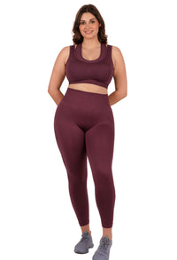 Sports Set - Triple-layer Support Racer Bra & Seamless High Waist Full Length Leggings