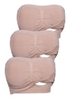 Full Bust Bamboo Strapless Maternity & Nursing Wire Free ﻿Bra - 3 Pack