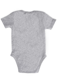 Short Sleeve Baby Bodysuit - 100% Organic Cotton - Grey Melange