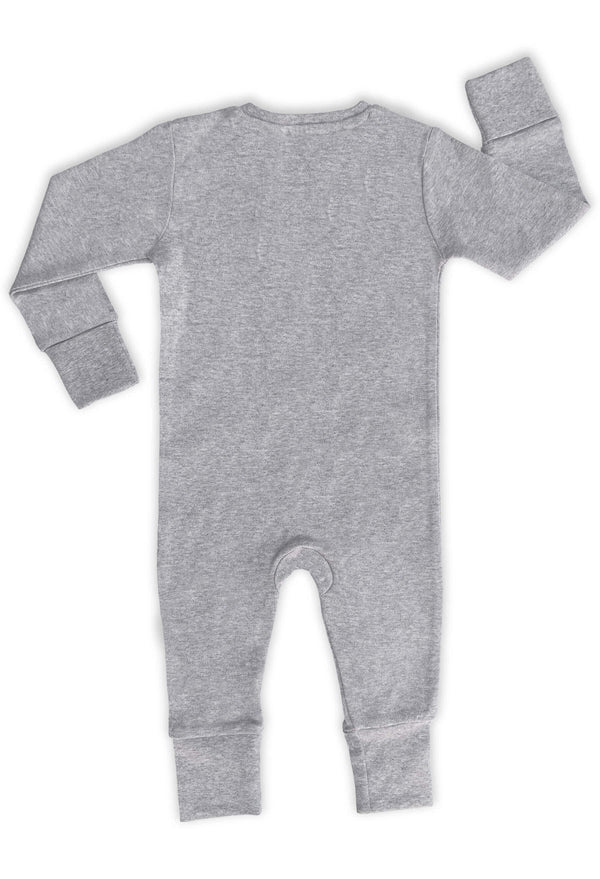 100% Organic Cotton 2-Way Zip Baby Sleepsuit with Foldable Mitts