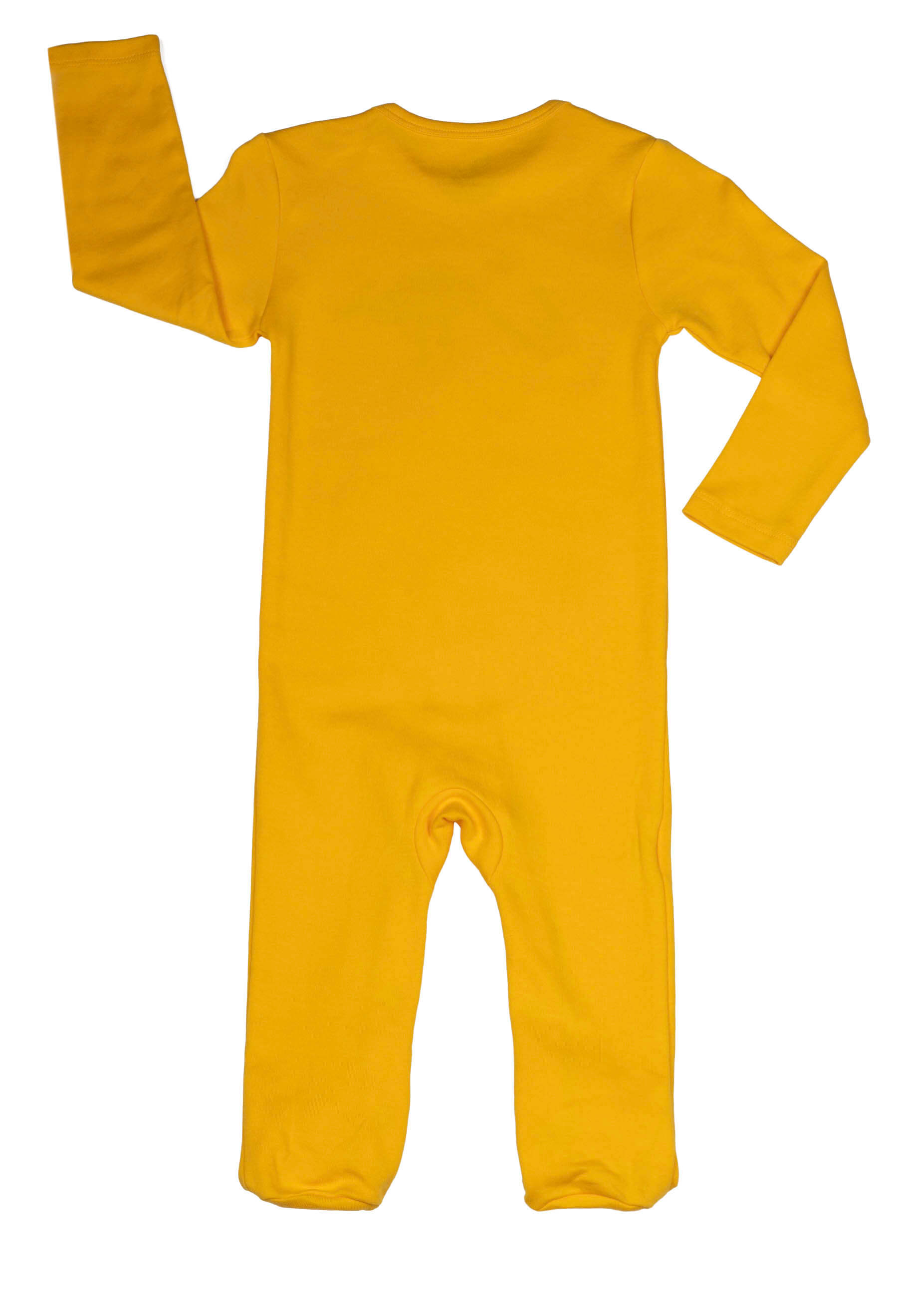 Baby Snap Button Sleepsuit with Booties - 100% Organic Cotton - Yellow Kangaroo