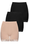 Anti Chafing High Rise Petite Cotton Shorts - 3 Pack