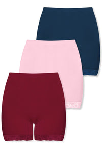 Anti Chafing High Rise Petite Cotton Rich Shorts - 3 Pack